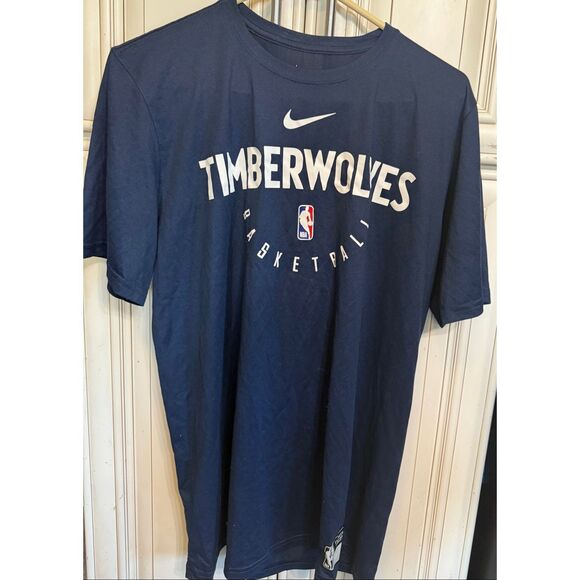 Nike Dri-Fit Men's NBA Minnesota Timberwolves Basketball Graphic Tee Navy Sz MT - Picture 2 of 7
